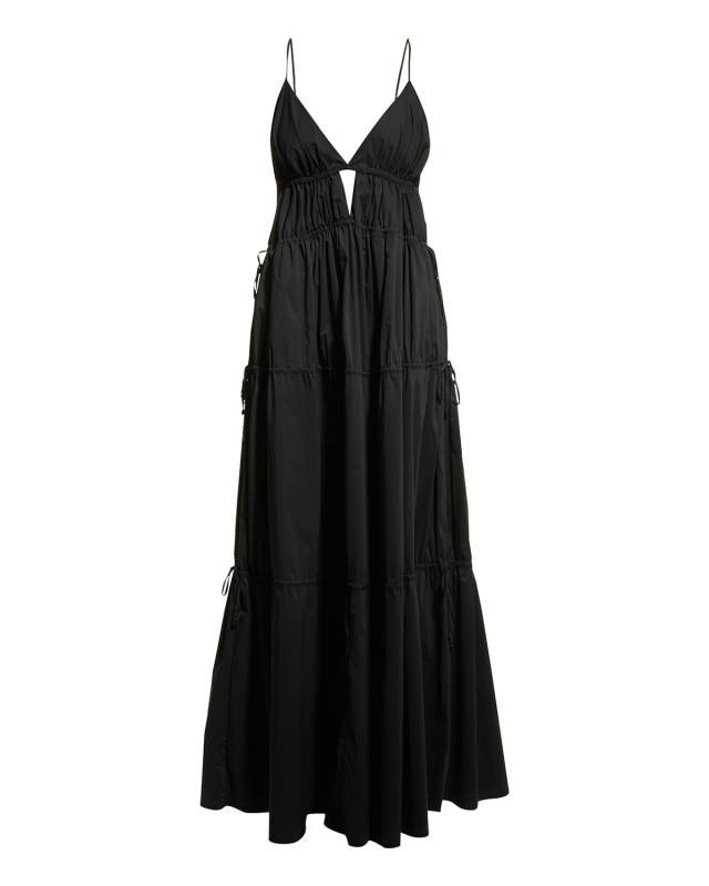 April Ring Cutout Maxi Shirtdress
